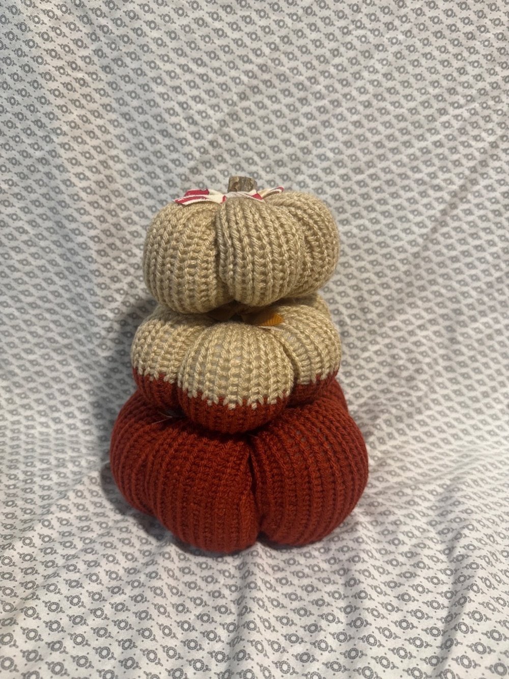 Handmade Knit Pumpkin Stack